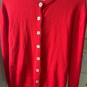 Vintage Dalton Red 100% Virgin Cashmere Cardigan. Size 40 (M/L)